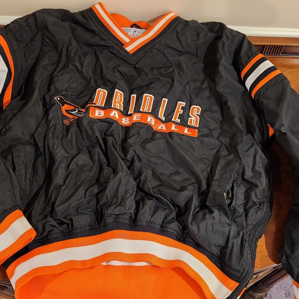 Starter Baltimore Orioles Black & Orange Pullover Windbreaker